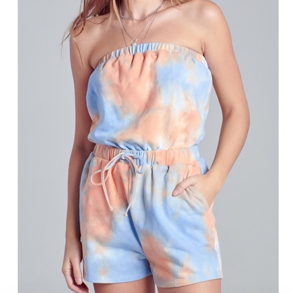 Camille~Tie Dye Tube Top Romper - Picture 2 of 6